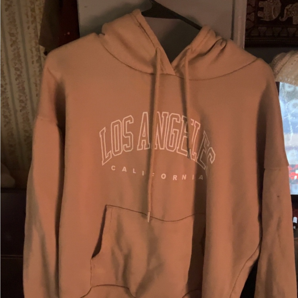 SHEIN Tan Hoodie with Los Angeles Print